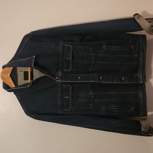 Valentino Mens Denim Jacket (Medium) | Dark Blue Denim